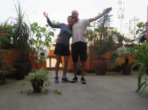 Nach unserer Sporteinheit auf der Dachterrasse